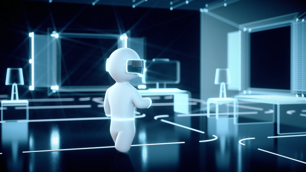 Minion in a virtual room
