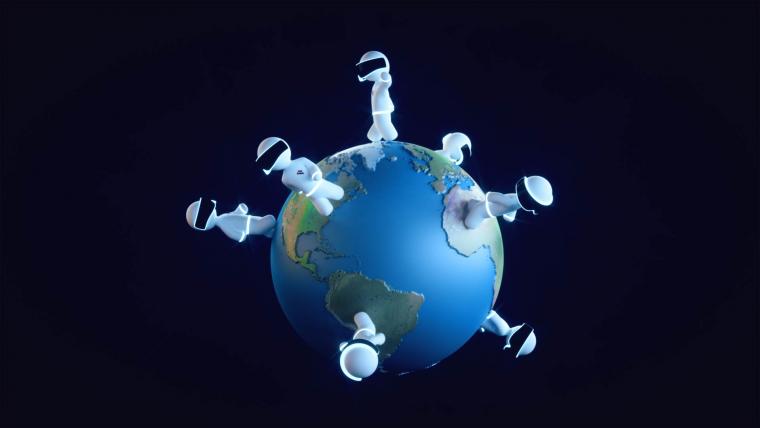 Minions walking around the world